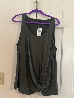 Torrid Olive Twist-Front Sleeveless Tank Top NWT